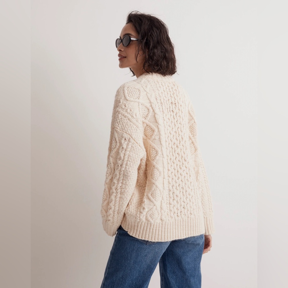 Madewell Cream Cable Knit Sweater - Picture 5 of 10